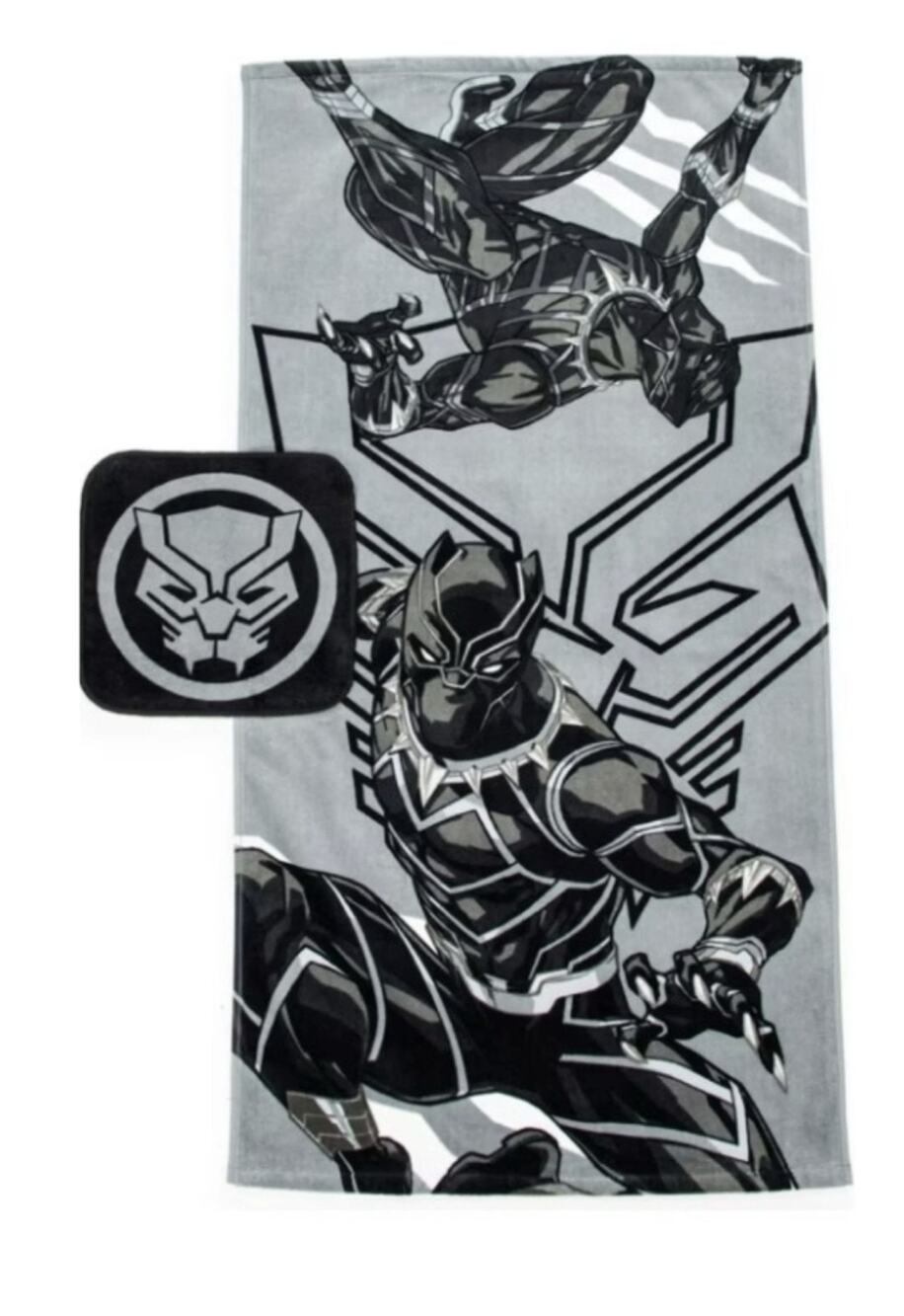 Marvel Avengers Kids Bath Towel Black Panther 25 X 50 includes Washcloth-cotton